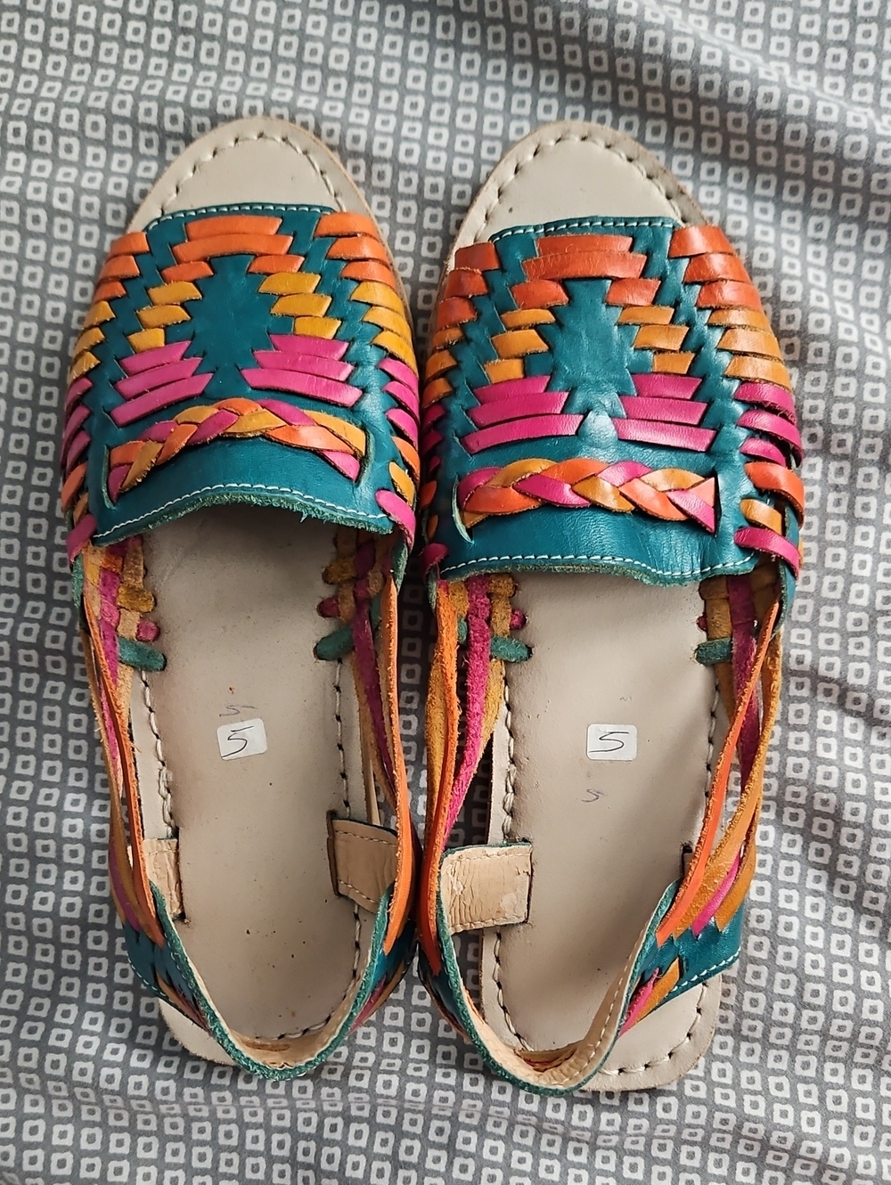 Multicolor Leather Huarache Sandals - Women